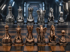 Futuristisches Fahrzeug-Schachfigurenset – komplett 32-teilig | Sci-Fi-Schach | 3 Größen & 12 Farbpaare FehnFactory