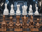 Futuristisches Fahrzeug-Schachfigurenset – komplett 32-teilig | Sci-Fi-Schach | 3 Größen & 12 Farbpaare FehnFactory