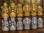 Königliches Blatt-Schachfigurenset – komplett 32-teilig | Natur-Fantasy | 3 Größen & 12 Farbpaare | Made in Germany FehnFactory