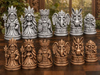 Königliches Blatt-Schachfigurenset – komplett 32-teilig | Natur-Fantasy | 3 Größen & 12 Farbpaare | Made in Germany FehnFactory