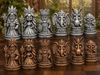 Königliches Blatt-Schachfigurenset – komplett 32-teilig | Natur-Fantasy | 3 Größen & 12 Farbpaare | Made in Germany FehnFactory