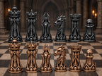 Nekromanten-Schachfigurenset – komplett 32-teilig | Gotisches Staunton-Schach | 3 Größen & 12 Farbpaare | Made in Germany FehnFactory