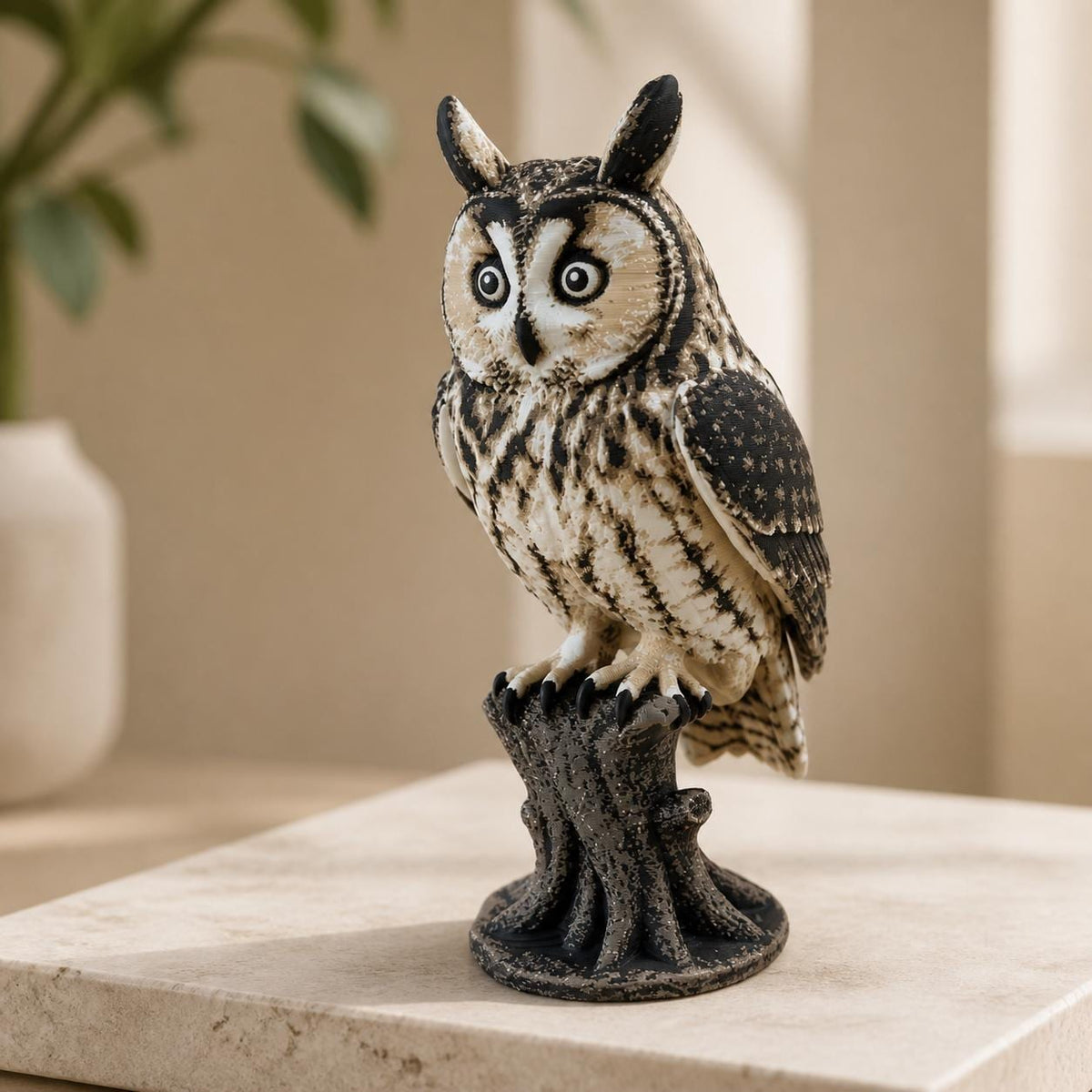 Twilight Sentinel – Waldohreule auf Baumstumpf | Made in Germany FehnFactory
