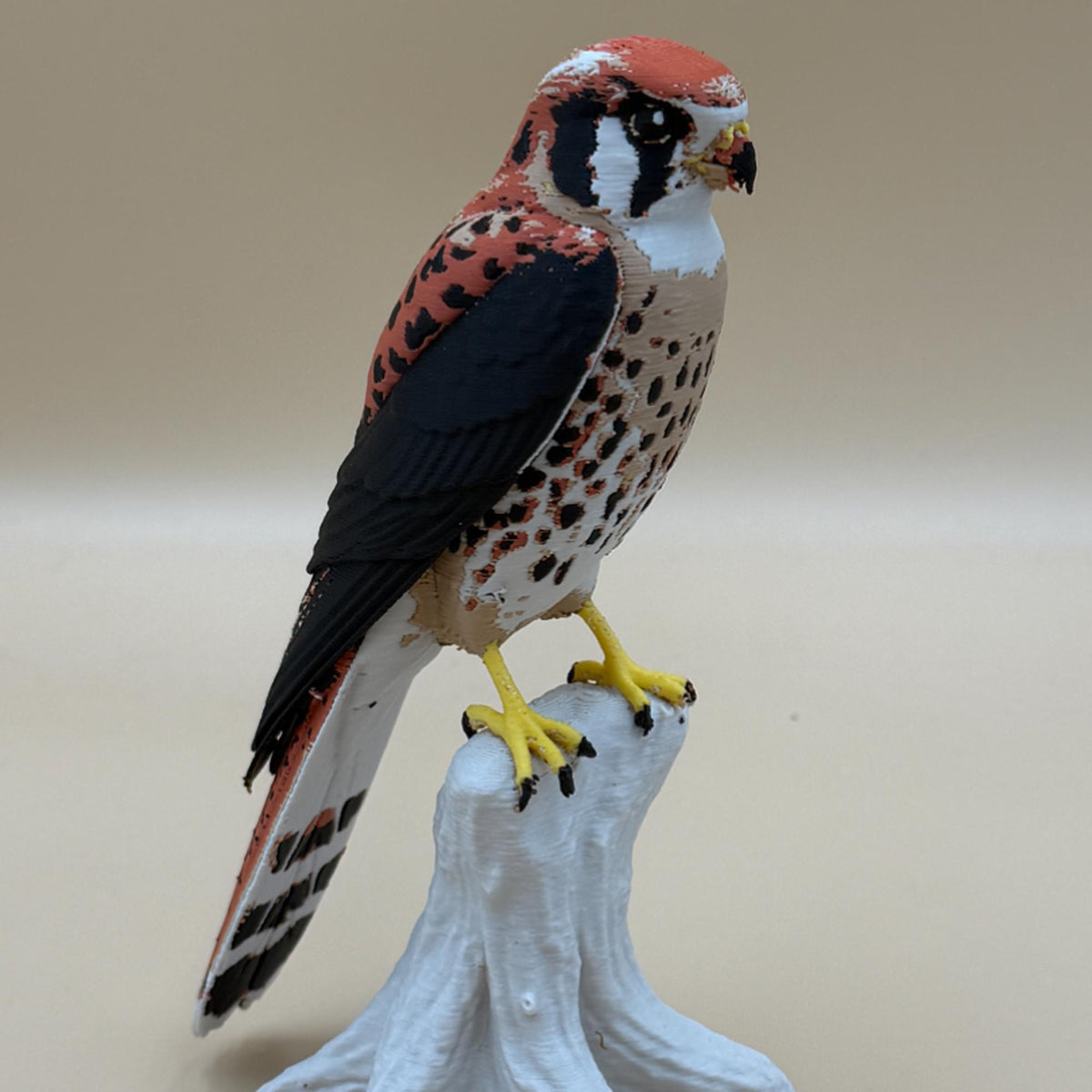 Skyfire Turmfalke – mehrfarbige Falken-Skulptur auf Ast | Raubvogel-Deko | Made in Germany FehnFactory