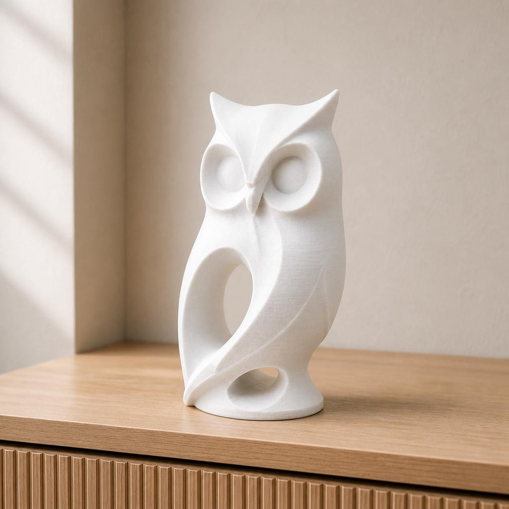 Moderne Eule – abstrakte Skulptur mit offener Silhouette | handbemalt | Made in Germany FehnFactory
