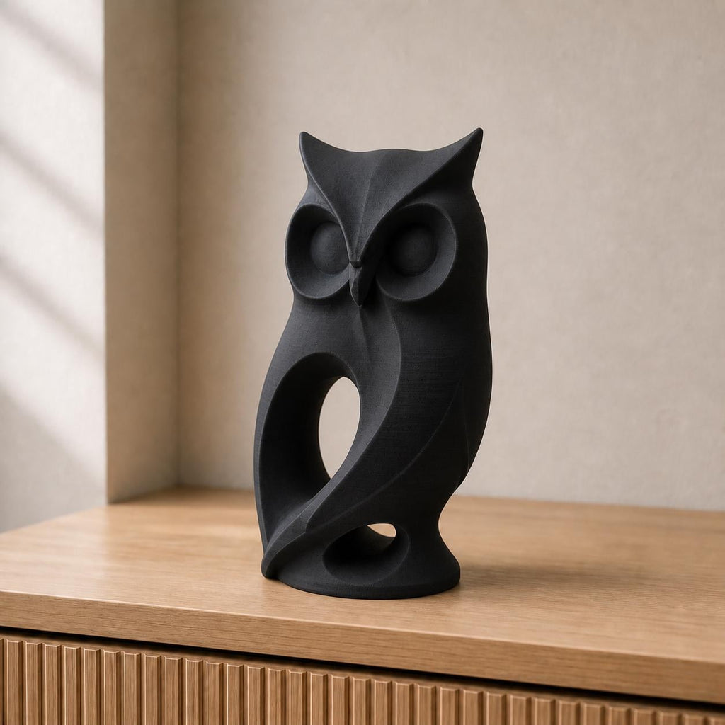 Moderne Eule – abstrakte Skulptur mit offener Silhouette | handbemalt | Made in Germany FehnFactory