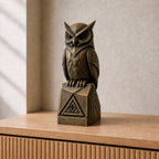 Der weise Wächter – geometrische Eulen-Skulptur | handbemalt | Made in Germany FehnFactory