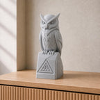 Der weise Wächter – geometrische Eulen-Skulptur | handbemalt | Made in Germany FehnFactory