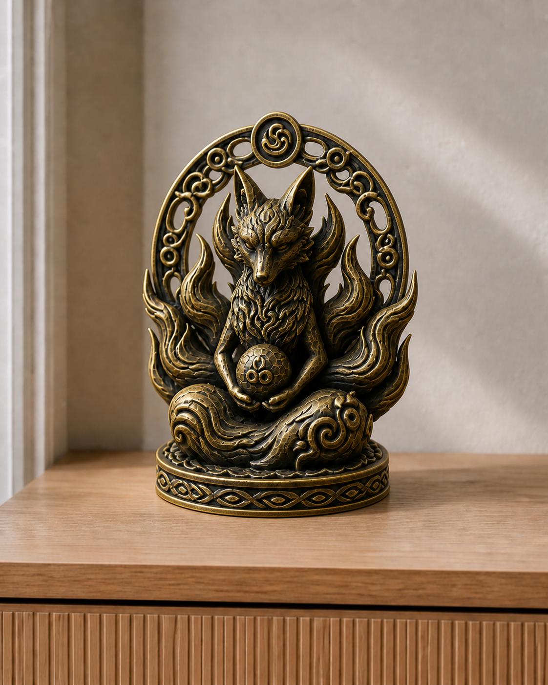 Kitsune Geist – Fuchsgeist-Skulptur | handbemalt | Made in Germany FehnFactory