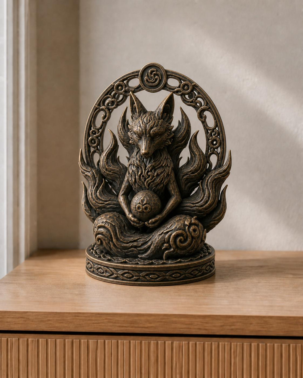 Kitsune Geist – Fuchsgeist-Skulptur | handbemalt | Made in Germany FehnFactory