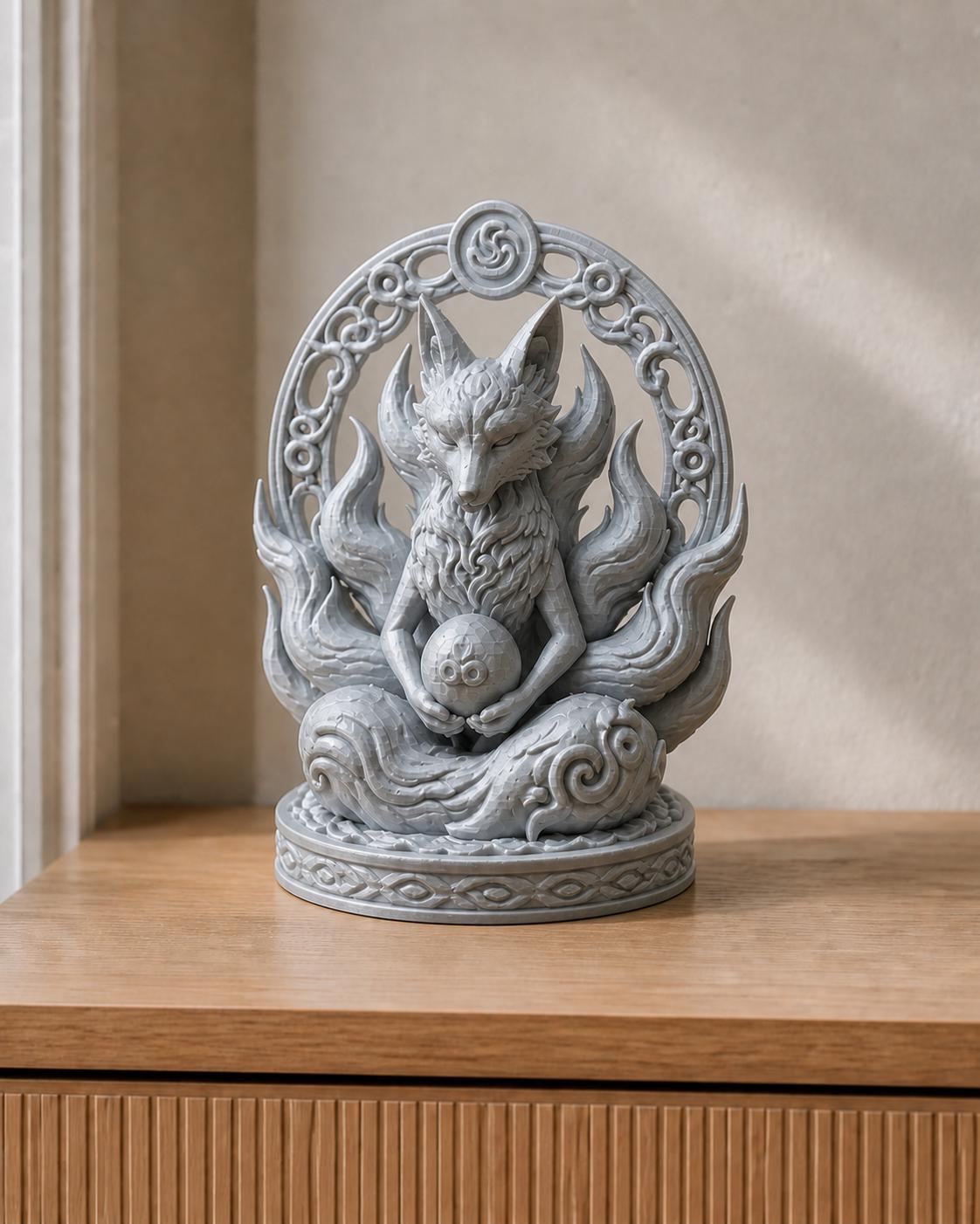 Kitsune Geist – Fuchsgeist-Skulptur | handbemalt | Made in Germany FehnFactory