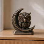 Mond-Eule – geometrische Eulenskulptur im Halbmond | handbemalt | Made in Germany FehnFactory