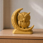 Mond-Eule – geometrische Eulenskulptur im Halbmond | handbemalt | Made in Germany FehnFactory