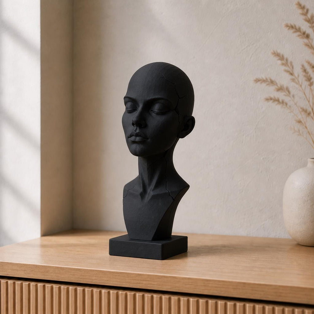 Minimalistische gebrochene Büste – moderne Frauenfigur | handbemalt | Made in Germany FehnFactory