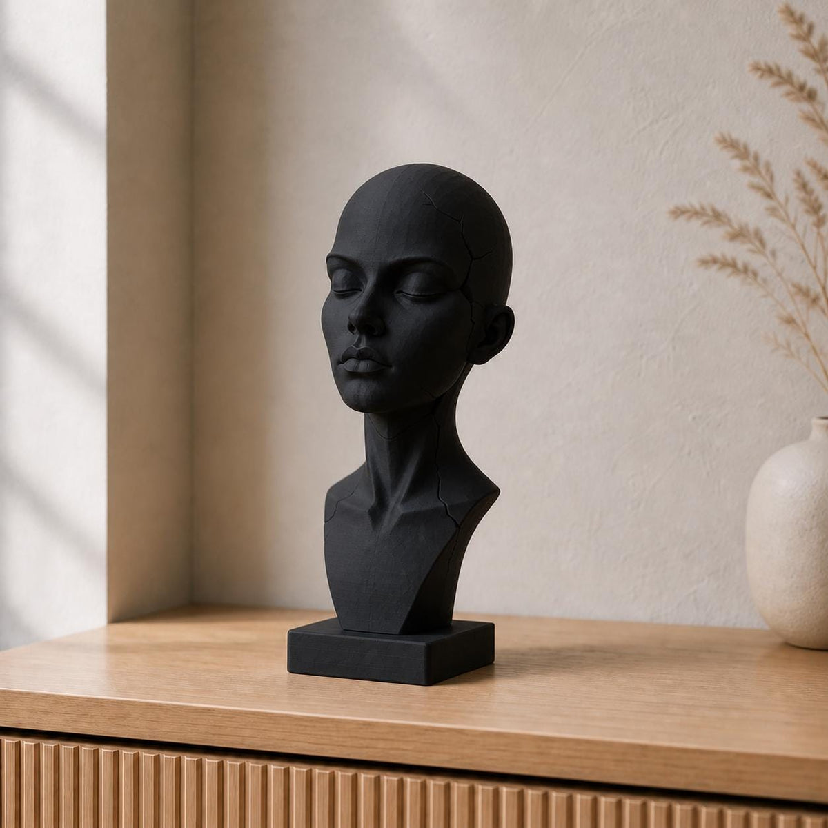 Minimalistische gebrochene Büste – moderne Frauenfigur | handbemalt | Made in Germany FehnFactory