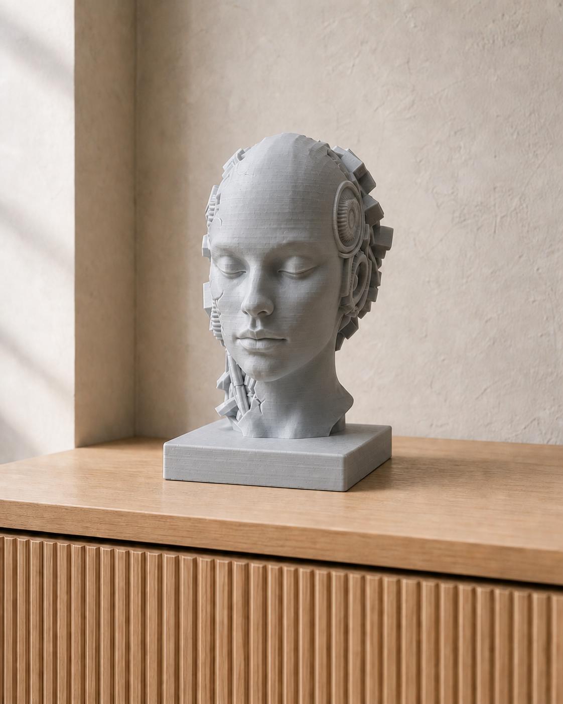 Cybernetic Zen – futuristische Frauenbüste | handbemalt oder gedruckt | Made in Germany FehnFactory