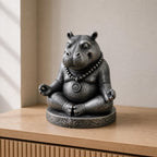 Zen-Hippo – meditierende Nilpferd-Skulptur | handbemalt | Made in Germany FehnFactory