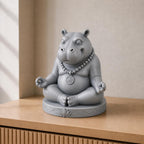 Zen-Hippo – meditierende Nilpferd-Skulptur | handbemalt | Made in Germany FehnFactory