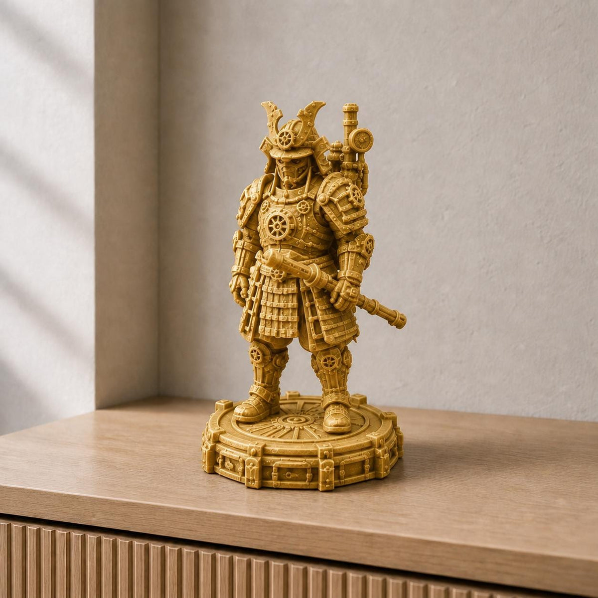 Steampunk-Samurai – mechanische Kriegerfigur | handbemalt | Made in Germany FehnFactory