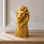 Geometrischer König – moderne Löwen-Skulptur | handbemalt | Made in Germany FehnFactory