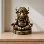 Zen-Bison – meditierende Bison-Skulptur | handbemalt | Made in Germany FehnFactory