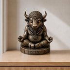 Zen-Bison – meditierende Bison-Skulptur | handbemalt | Made in Germany FehnFactory