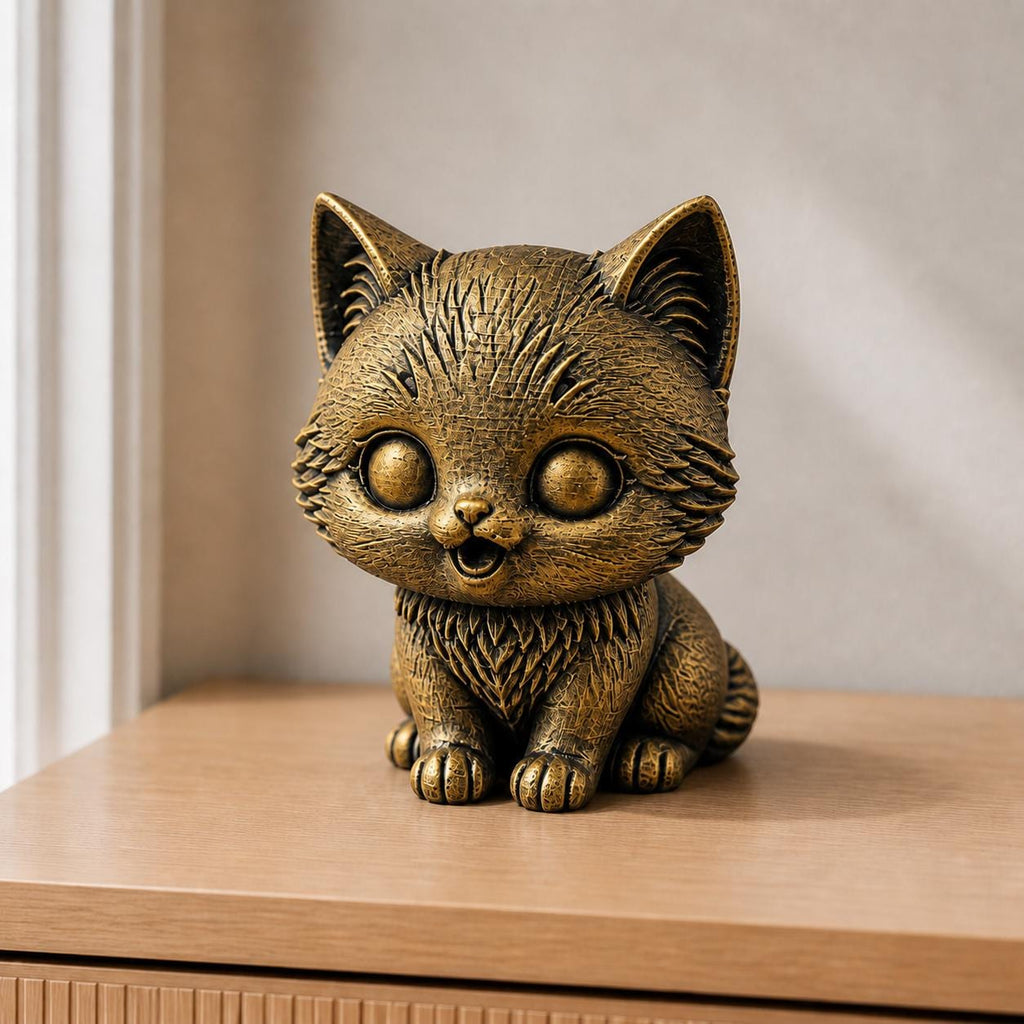 Niedliches Kätzchen – Katzen-Skulptur | handbemalt | Made in Germany FehnFactory