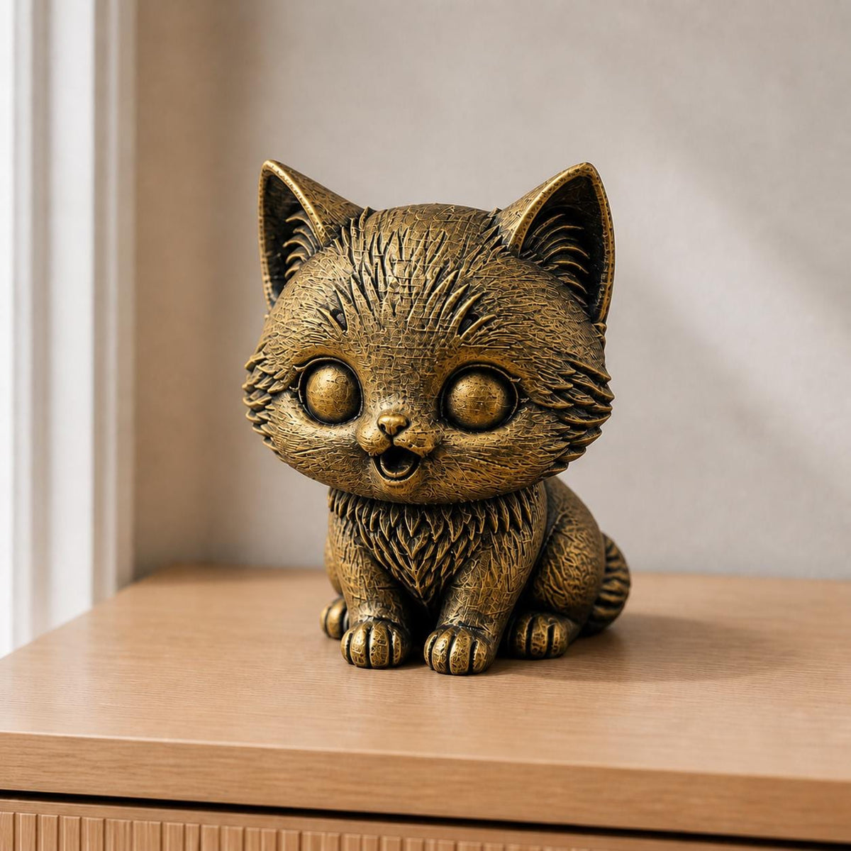 Niedliches Kätzchen – Katzen-Skulptur | handbemalt | Made in Germany FehnFactory