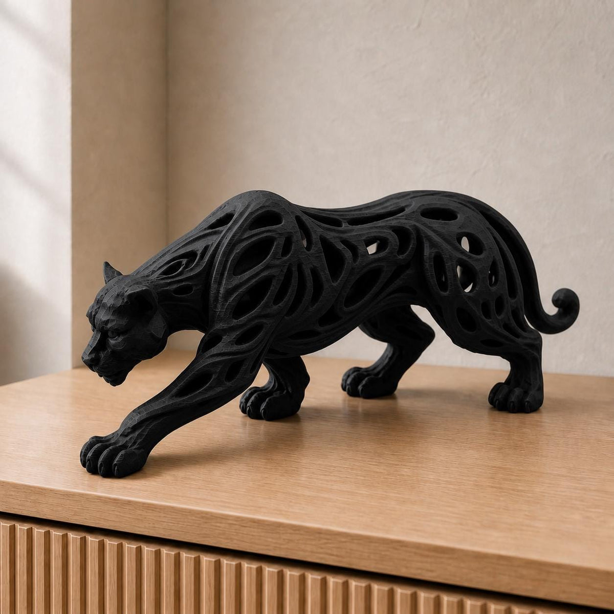 Abstrakter Panther – moderne Raubkatzen-Skulptur | handbemalt | Made in Germany FehnFactory