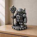 Steampunk-Roboter mit Zahnradstab – Skulptur | handbemalt | Made in Germany FehnFactory