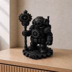 Steampunk-Roboter mit Zahnradstab – Skulptur | handbemalt | Made in Germany FehnFactory