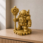 Steampunk-Roboter mit Zahnradstab – Skulptur | handbemalt | Made in Germany FehnFactory