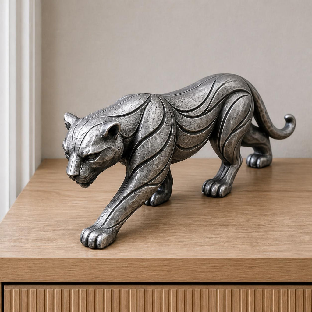 Schreitender Panther – moderne Raubkatzen-Skulptur | handbemalt | Made in Germany FehnFactory
