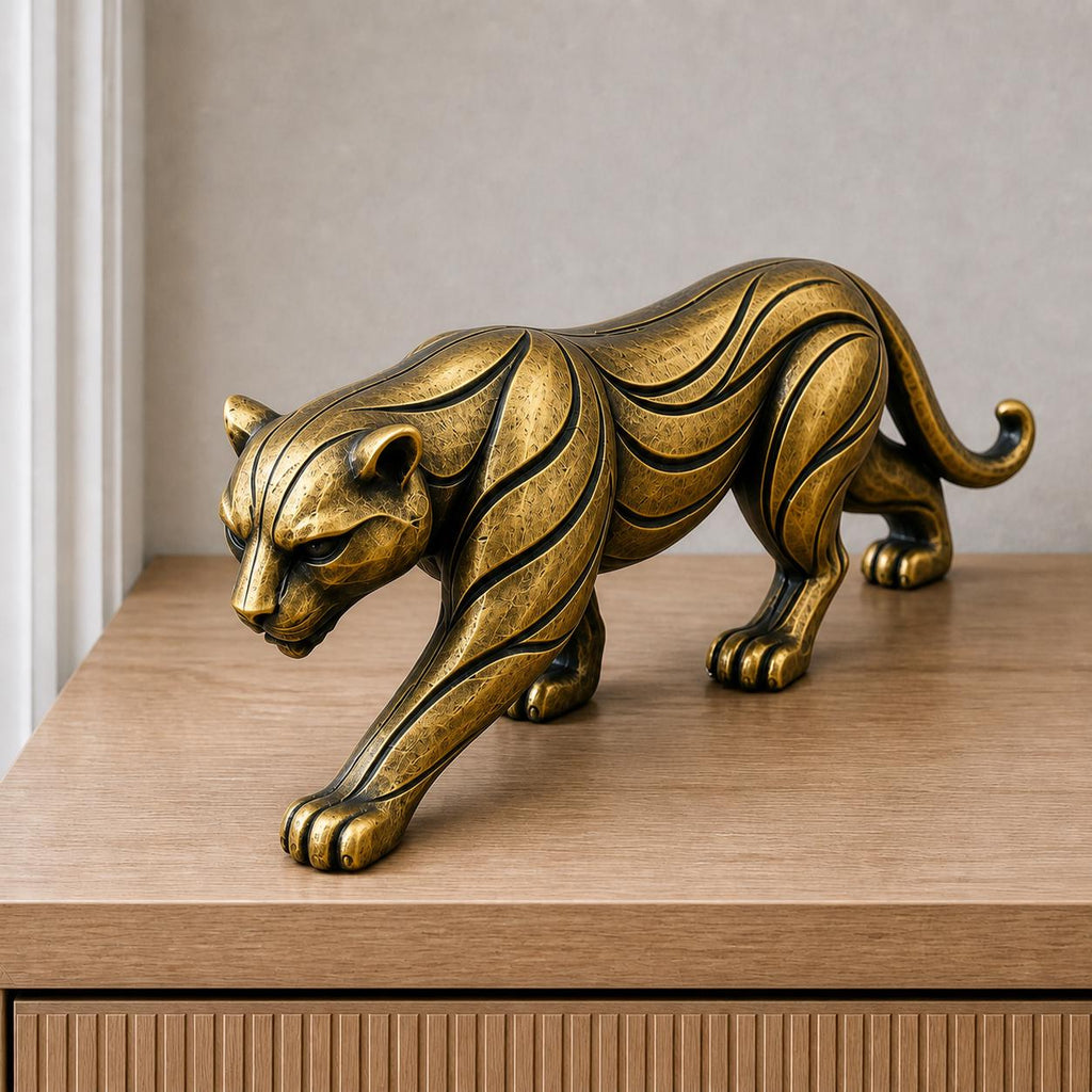 Schreitender Panther – moderne Raubkatzen-Skulptur | handbemalt | Made in Germany FehnFactory