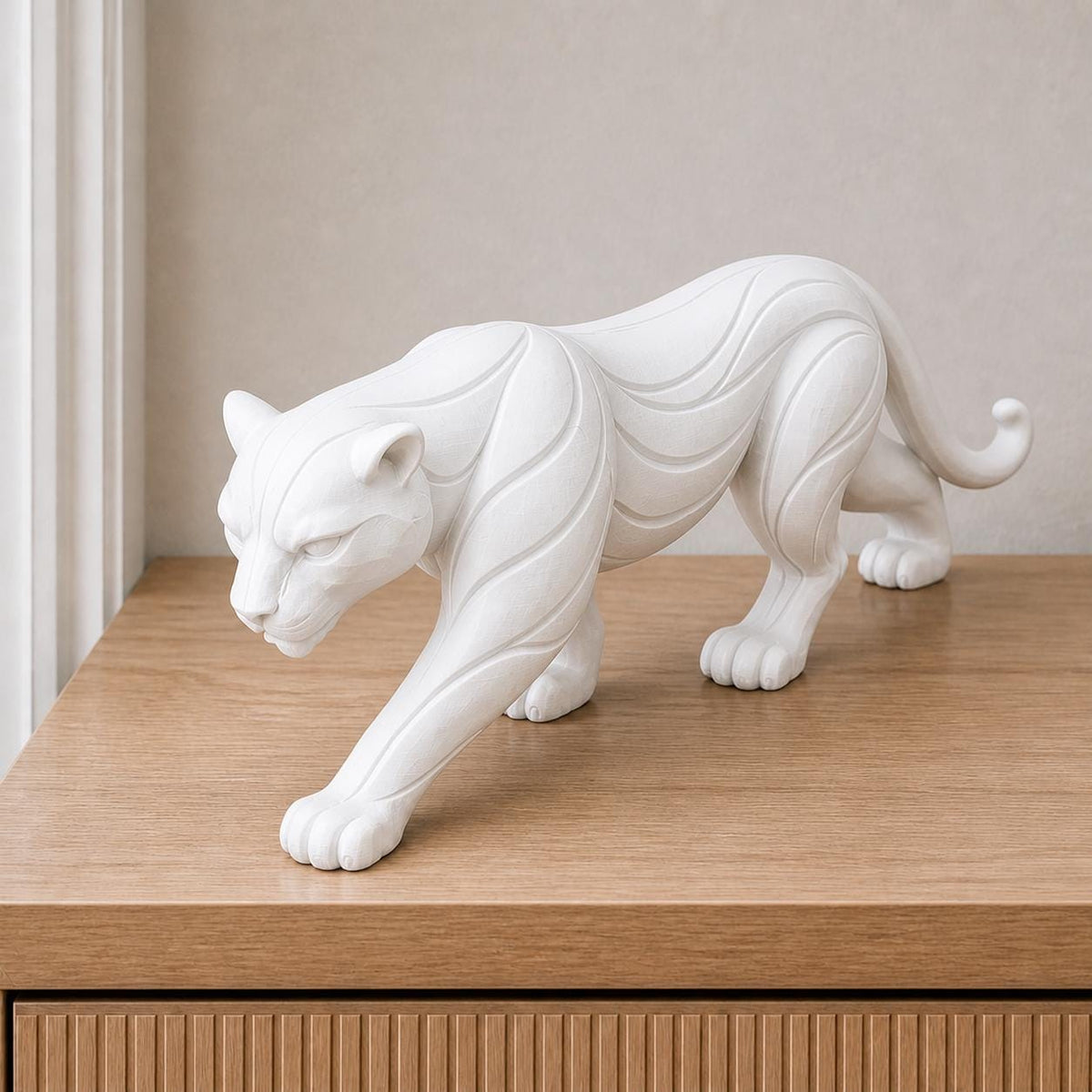 Schreitender Panther – moderne Raubkatzen-Skulptur | handbemalt | Made in Germany FehnFactory