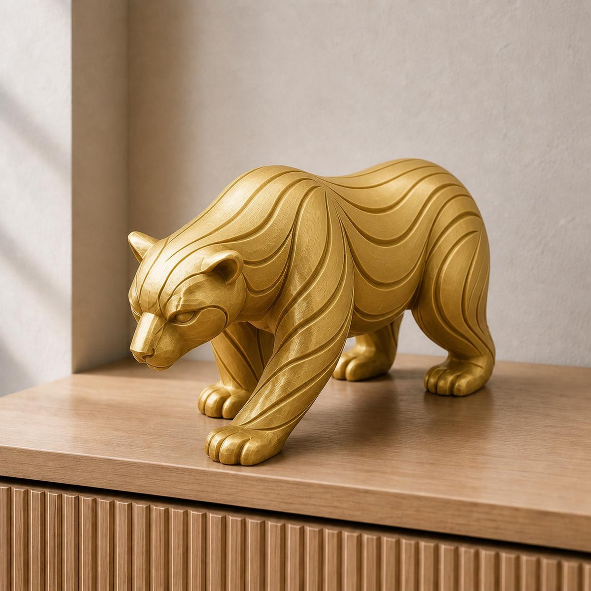 Abstrakter Bär – moderne Tier-Skulptur | handbemalt | Made in Germany FehnFactory