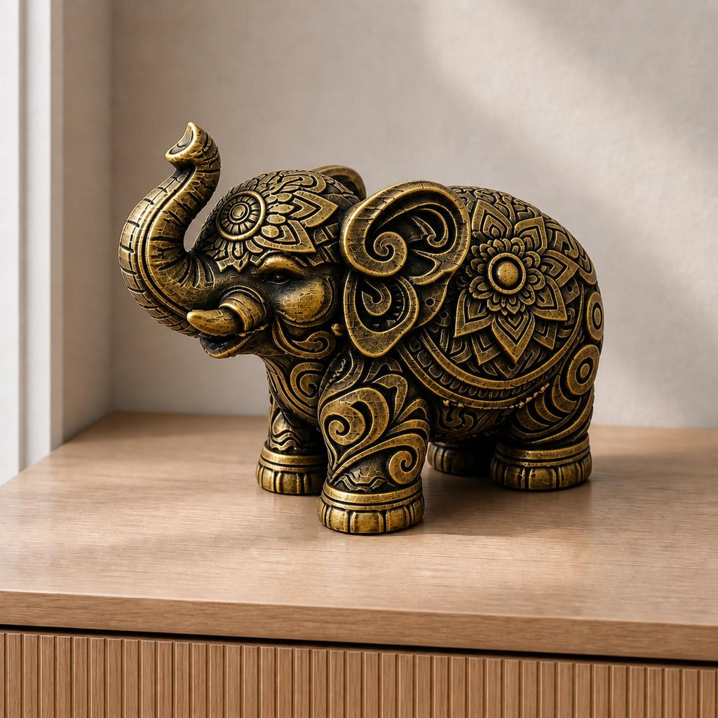 Ornament-Elefant – detailreiche Skulptur | handbemalt | Made in Germany FehnFactory