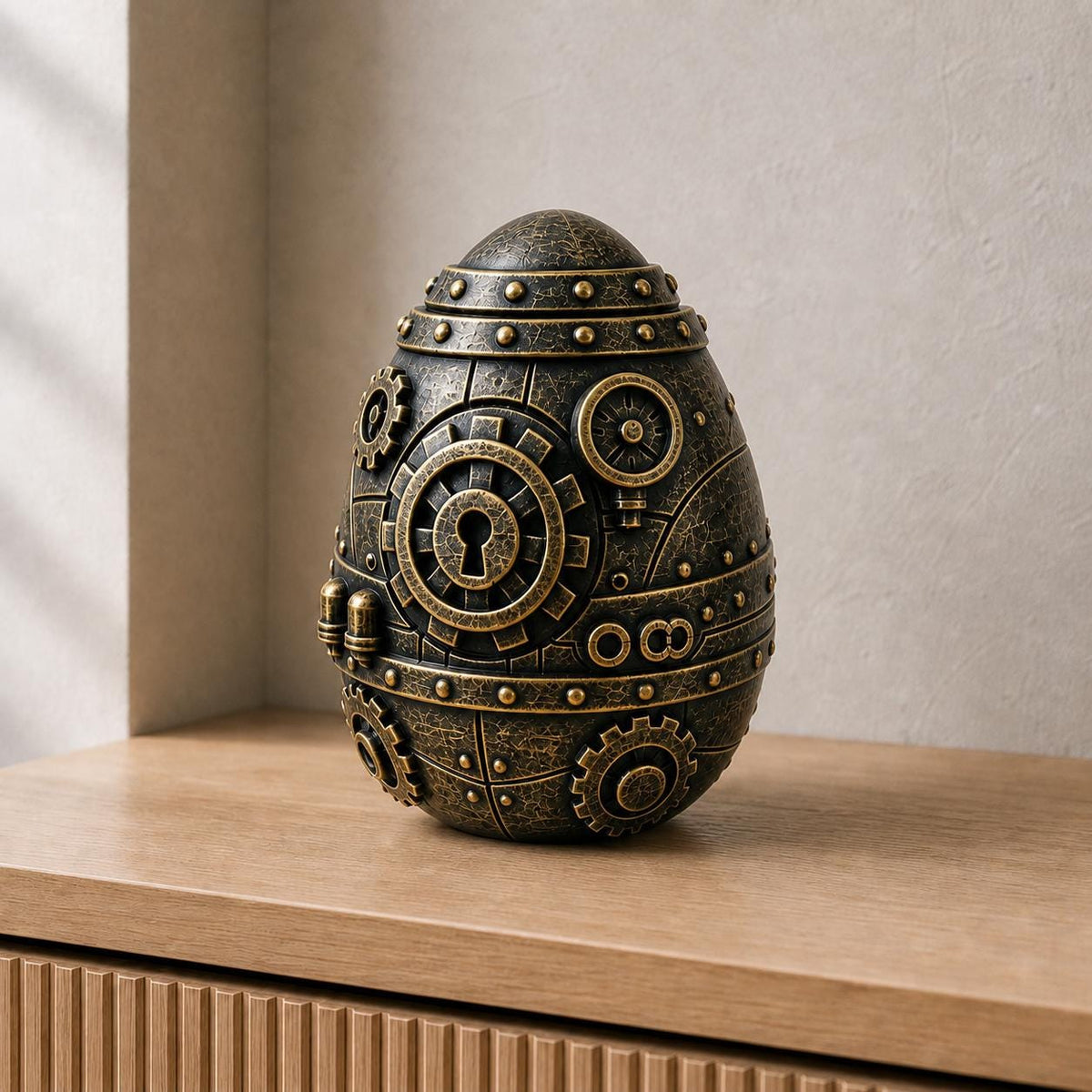 Steampunk-Osterei – detailreiche Deko-Skulptur | handbemalt | Made in Germany FehnFactory