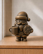 Weihnachtsmann mit Kakao & Keks – Weihnachtsfigur | handbemalt | Made in Germany FehnFactory
