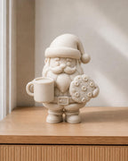Weihnachtsmann mit Kakao & Keks – Weihnachtsfigur | handbemalt | Made in Germany FehnFactory
