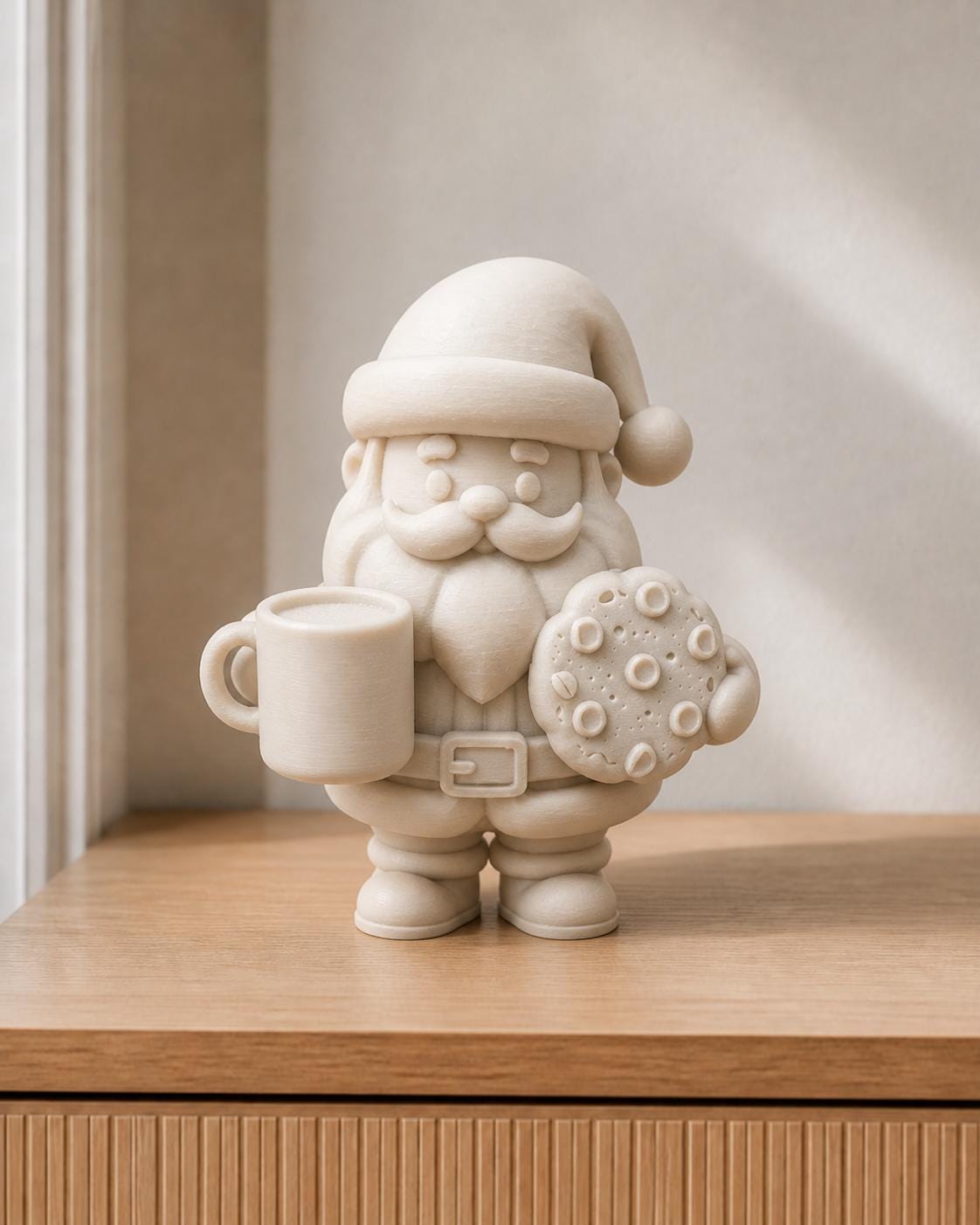 Weihnachtsmann mit Kakao & Keks – Weihnachtsfigur | handbemalt | Made in Germany FehnFactory