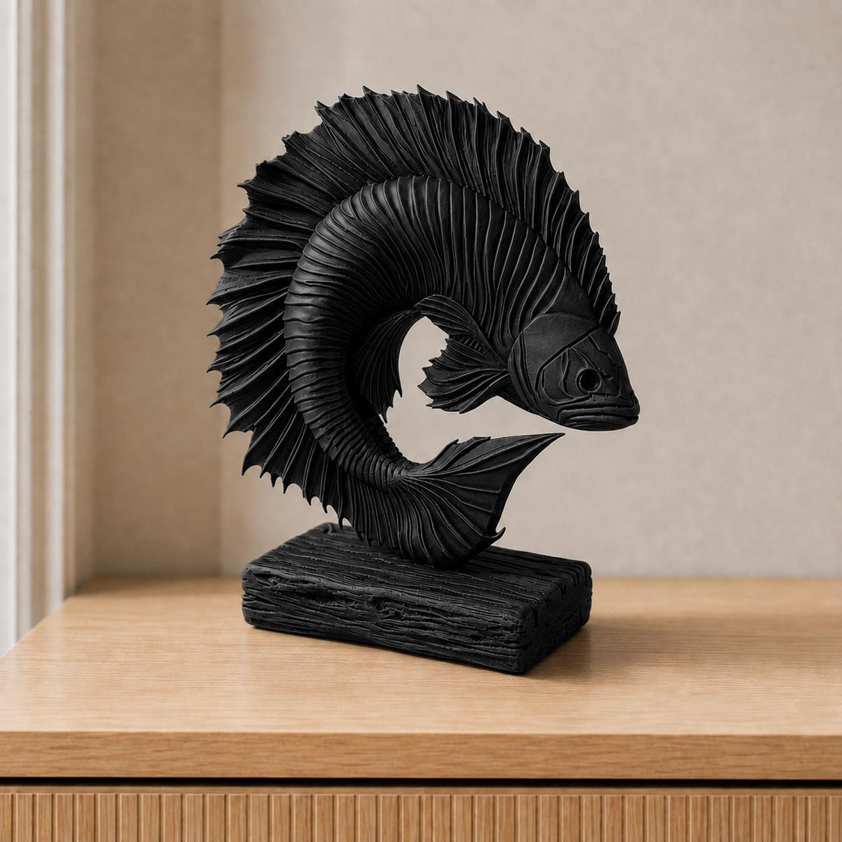 Betta Spirit – Kampffisch-Skulptur mit fließenden Flossen | handbemalt oder gedruckt | Made in Germany FehnFactory