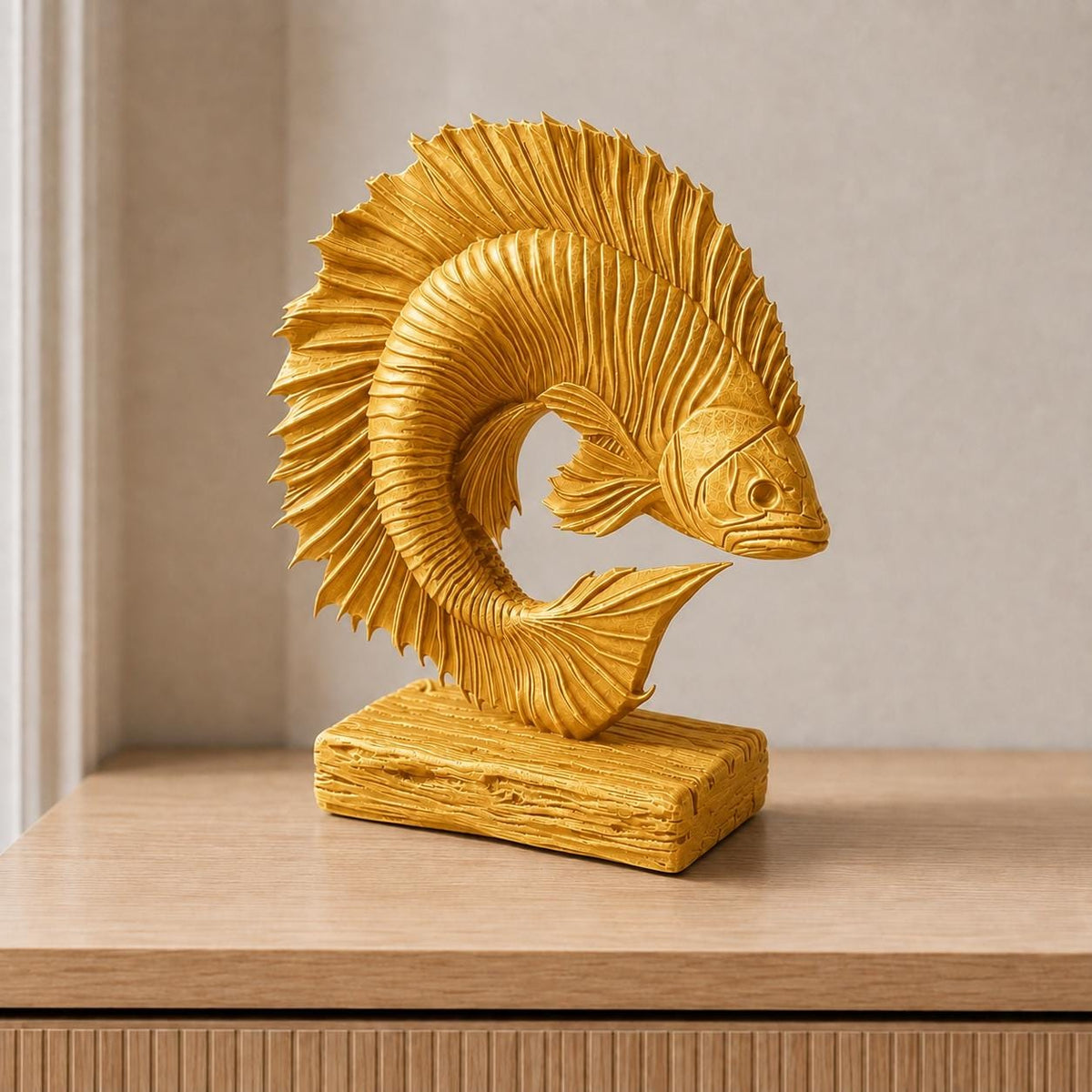 Betta Spirit – Kampffisch-Skulptur mit fließenden Flossen | handbemalt oder gedruckt | Made in Germany FehnFactory