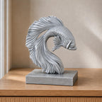 Kampffisch im Flossenbogen – Betta-Fisch-Skulptur | handbemalt oder gedruckt | Made in Germany FehnFactory