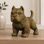 Stehender Pitbull-Welpe in Strickoptik – Hundeskulptur | handbemalt oder gedruckt | Made in Germany FehnFactory