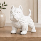 Stehender Pitbull-Welpe in Strickoptik – Hundeskulptur | handbemalt oder gedruckt | Made in Germany FehnFactory