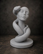 Frauenbüste mit Schlange – mystische Skulptur | handbemalt oder gedruckt | Made in Germany FehnFactory