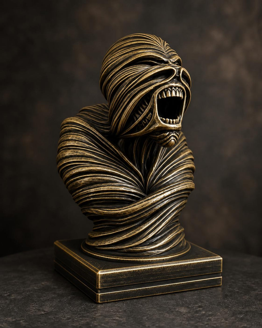 Schreiende Büste mit fließenden Bändern – Horror Skulptur | handbemalt oder gedruckt | Made in Germany FehnFactory