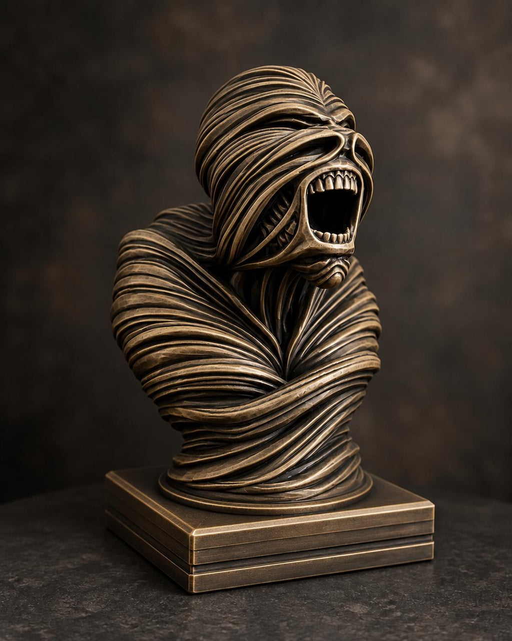 Schreiende Büste mit fließenden Bändern – Horror Skulptur | handbemalt oder gedruckt | Made in Germany FehnFactory