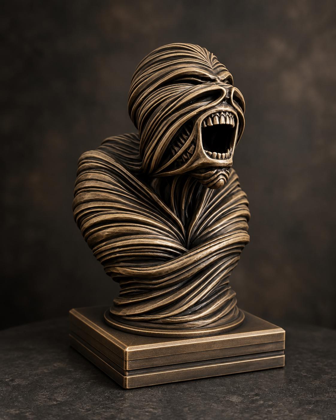 Schreiende Büste mit fließenden Bändern – Horror Skulptur | handbemalt oder gedruckt | Made in Germany FehnFactory